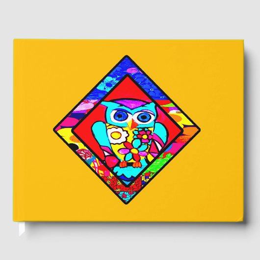 Red Owl Retro Diamond Gästebuch (Vorderseite)