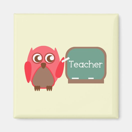Red Owl Teacher im Chalkboard Magnet (Vorne)