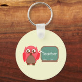 Red Owl Teacher im Chalkboard Schlüsselanhänger (Vorderseite)