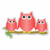 Red Owls Design Aufkleber (Vorderseite)