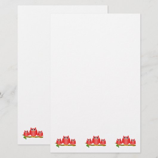 Red Owls Design Briefpapier (Vorne/Hinten)