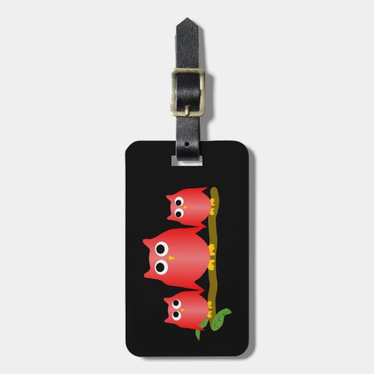 Red Owls Design  Gepäckanhänger (Vorderseite vertikal)