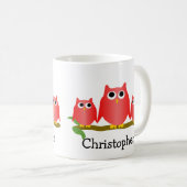 Red Owls Design Personalised Kaffeetasse (VorderseiteRechts)