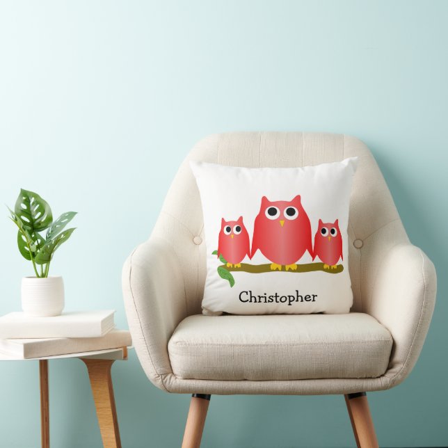 Red Owls Design Personalised Kissen (Stuhl )
