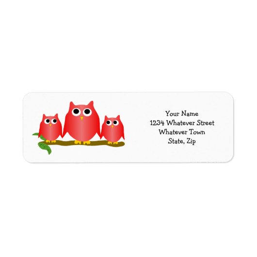 Red Owls Design Return Address (Vorne)