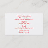 Red Owls Design Visitenkarte (Rückseite)