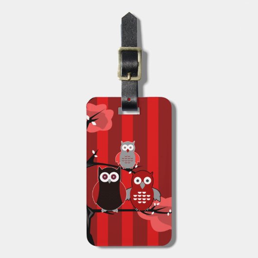 Red Owls Gepäckanhänger (Vorderseite vertikal)
