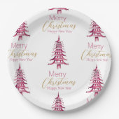 Red Pagoda Weihnachtsbaum Muster Papierplatte Pappteller (Vorderseite)