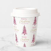 Red Pagoda Weihnachtsbaum Muster Pappbecher (Vorderseite)