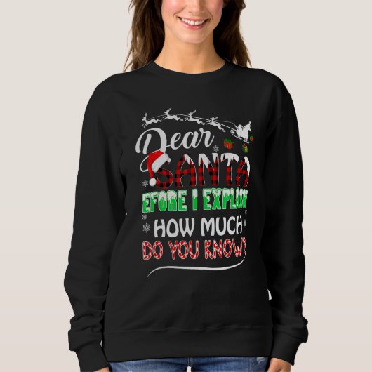 Red Paid Christmas Kids Toddler Dear Santa I Can E Sweatshirt (Vorderseite)