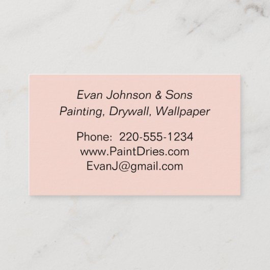 Red Paint Samples Visitenkarte (Rückseite)