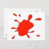 Red Paint Splodge Postkarte (Vorne/Hinten)