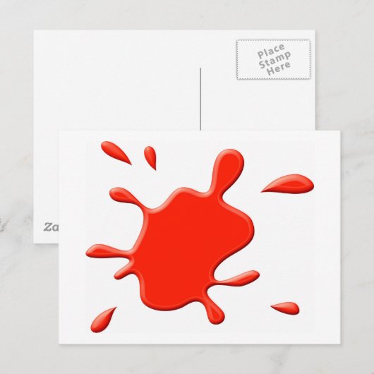 Red Paint Splodge Postkarte (Vorne/Hinten)