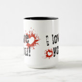 Red Paint Spritzer Hearts, ich Liebe Sie Tasse (Zentrum)