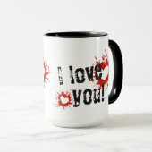Red Paint Spritzer Hearts, ich Liebe Sie Tasse (VorderseiteRechts)