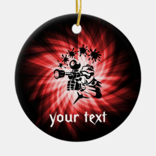 Red Paintball Keramik Ornament