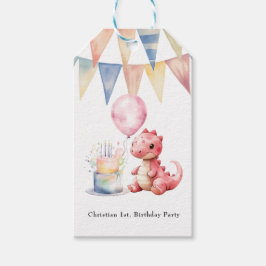 Red Painted Dinosaur One A Saurus Geburtstagsparte Geschenkanhänger