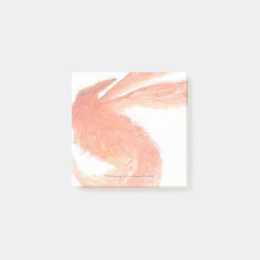 Red Painted Mythical Bird Post-It Notes Klebezettel (Vorderseite)