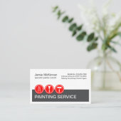 Red Painting Icons On Grey Layer Painter Visitenkarte (Stehend Vorderseite)