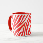 Red Painting Pattern Modernes Art Design Tasse (Vorderseite Links)