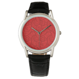 Red Paisley Armbanduhr