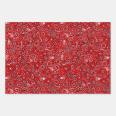 Red Paisley & Buffalo Kariert 3 High Quality Vibra Geschenkpapier Set (Vorderseite 3)
