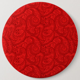 Red Paisley Button