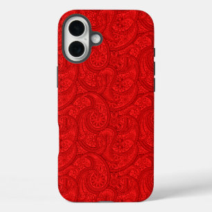 Red Paisley iPhone 16 Plus Hülle