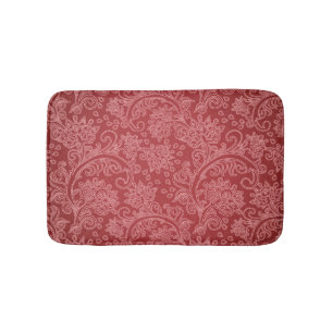 Red Paisley Damask Designer Floral Classic Badematte