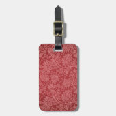 Red Paisley Damask Designer Floral Classic Gepäckanhänger (Vorderseite vertikal)