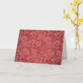Red Paisley Damask Designer Floral Classic Karte (Gelbe Blume)
