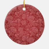 Red Paisley Damask Designer Floral Classic Keramik Ornament (Hinten)