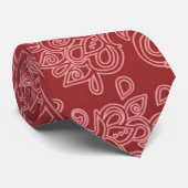 Red Paisley Damask Designer Floral Classic Krawatte (Gerollt)