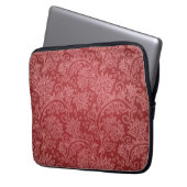 Red Paisley Damask Designer Floral Classic Laptopschutzhülle (Vorderseite Links)