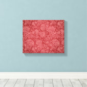 Red Paisley Damask Designer Floral Classic Leinwanddruck (Insitu (Holzboden))
