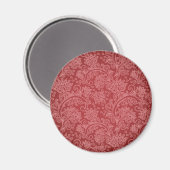 Red Paisley Damask Designer Floral Classic Magnet (Vorderseite/Rückseite)
