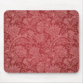 Red Paisley Damask Designer Floral Classic Mousepad (Vorne)