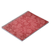 Red Paisley Damask Designer Floral Classic Notizblock (Linke Seite)