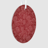 Red Paisley Damask Designer Floral Classic Ornament (Vorderseite)