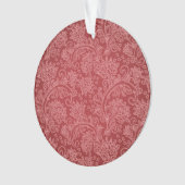 Red Paisley Damask Designer Floral Classic Ornament (Vorderseite)