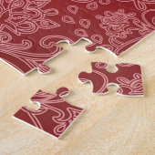 Red Paisley Damask Designer Floral Classic Puzzle (Seite)