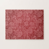 Red Paisley Damask Designer Floral Classic Puzzle (Horizontal)