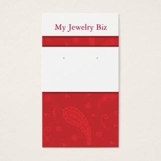 Red Paisley Earring Cards