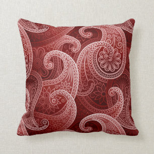 Red Paisley Exotic Pattern Kissen