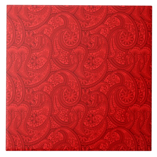 Red Paisley Fliese (Vorderseite)