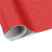 Red Paisley Geschenkpapier (Rolleneckpunkt)