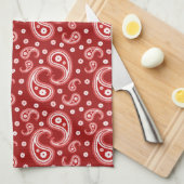 Red Paisley Geschirrtuch (Viertel Falte)