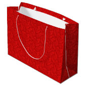 Red Paisley Große Geschenktüte (Rückseite Schrägansicht)