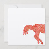 Red Paisley Horse Baby Dusche Einladung (Rückseite)