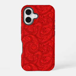 Red Paisley iPhone 16 Hülle